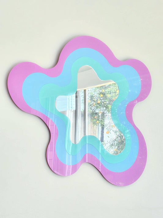 The Wave No. 1 - Pastel Irregular Mirror