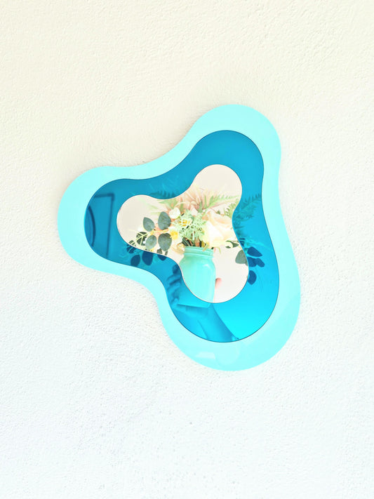 The Wave No. 4 - Pastel Green Irregular Mirror