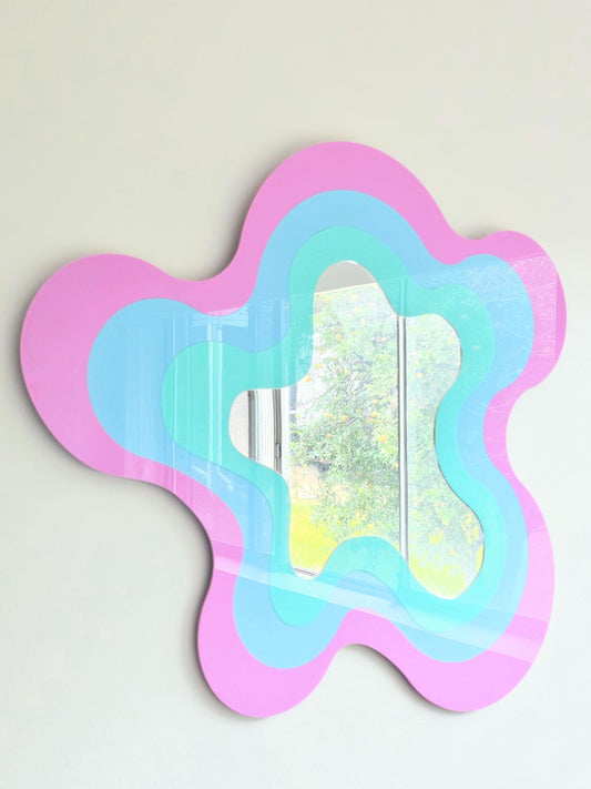The Wave No. 1 - Pastel Irregular Mirror